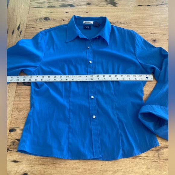 Jones New York Women's Blue Button Down Shirt XL Preloved - Picture 3 of 6